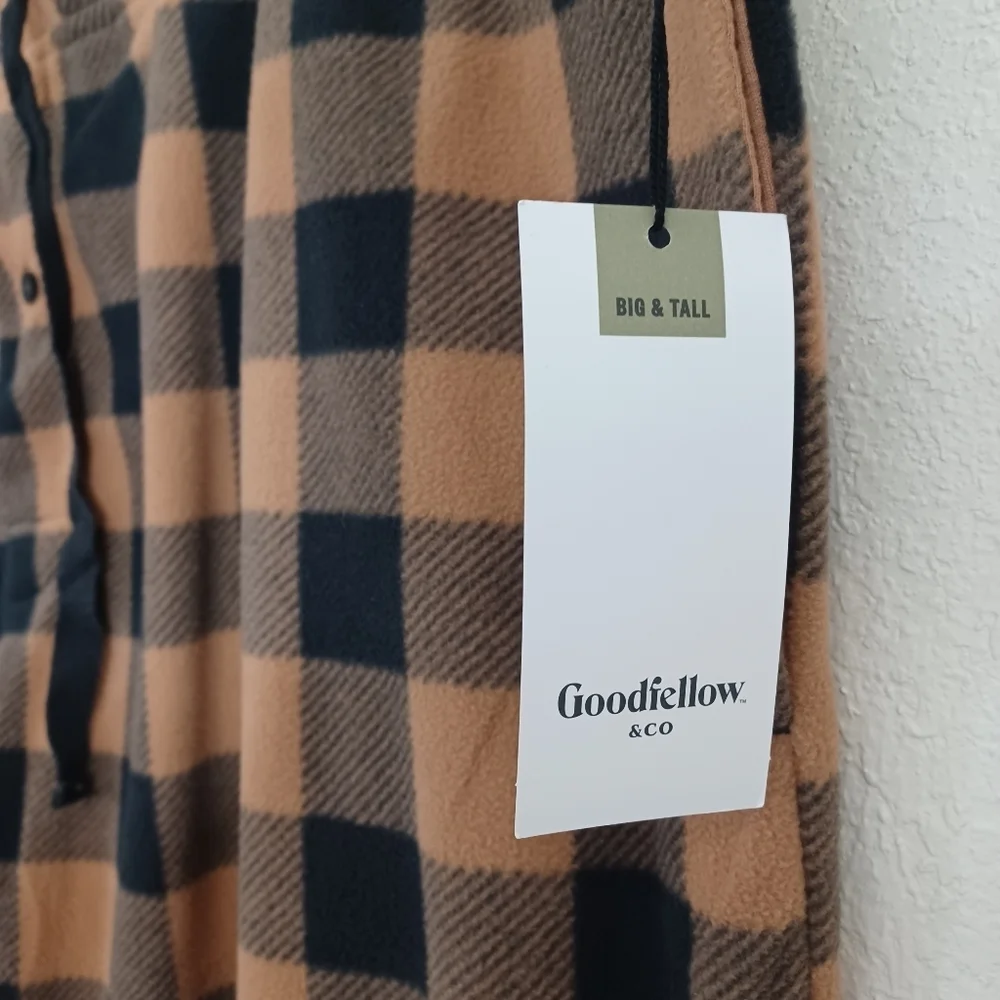 GOODFELLOW & CO Mens Tan NWT Sleepwear Plaid Buffalo Check Winter 3X Sweatpants - Picture 3 of 11